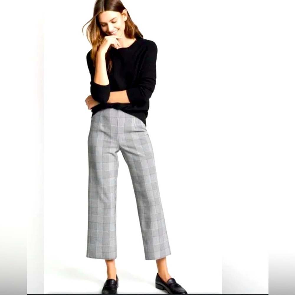 Bailey 44 Womens Head Over Heels Plaid Crop Pants Gray LARGE NWT $178. USA made
